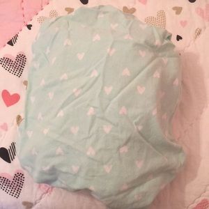 Heart Turquoise Crib Mattress Sheet